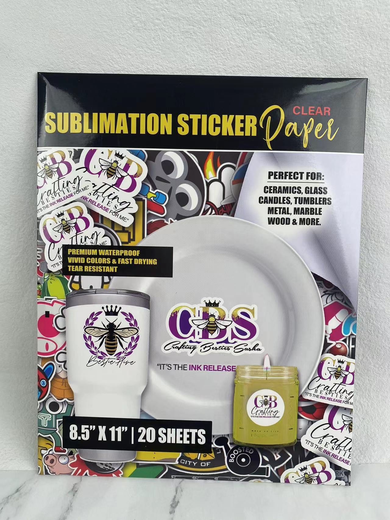 Sublimation Sticker Paper Clear| Crafting Besties Sasha ®